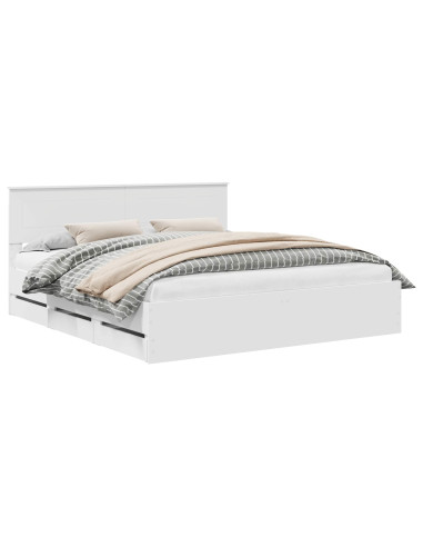 Struttura del letto Bianco 200 x 200 cm Legno Ingegnerizzato