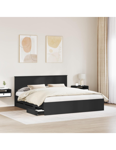 Struttura del letto Nero 180 x 200 cm Legno Ingegnerizzato