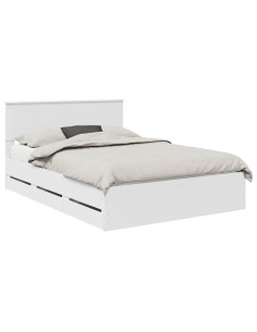 Struttura del letto Bianco 140 x 190 cm Legno Ingegnerizzato 2