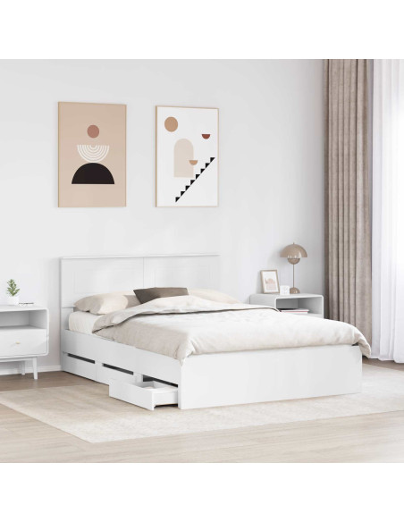 Struttura del letto Bianco 140 x 190 cm Legno Ingegnerizzato