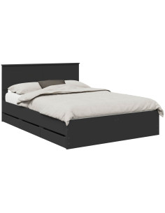 Struttura del letto Nero 140 x 190 cm Legno Ingegnerizzato 2