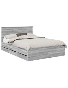 Struttura del letto con cassetto Grigio Sonoma 140 x 190 cm 2