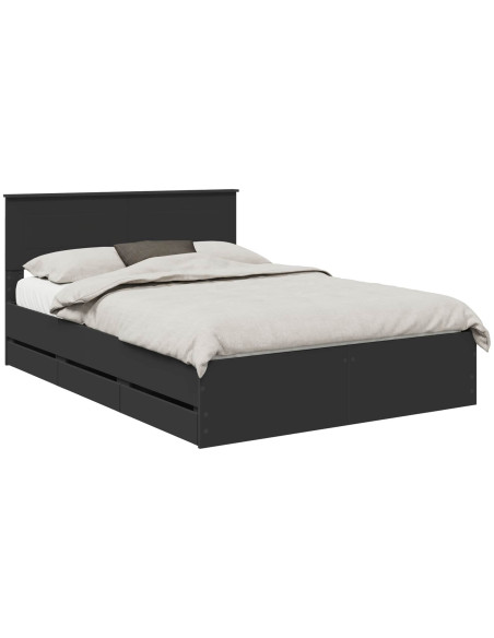 Struttura del letto Nero 140 x 200 cm Legno Ingegnerizzato