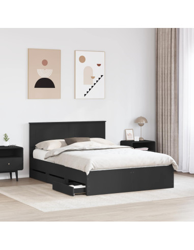 Struttura del letto Nero 140 x 200 cm Legno Ingegnerizzato