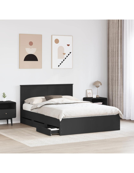 Struttura del letto Nero 140 x 200 cm Legno Ingegnerizzato