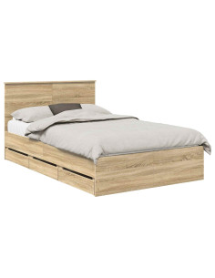 Struttura del letto con cassetto Rovere Sonoma 120 x 190 cm 2