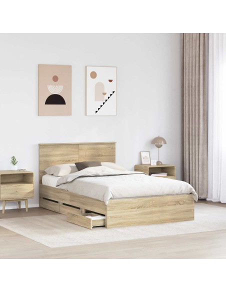 Struttura del letto con cassetto Rovere Sonoma 120 x 190 cm