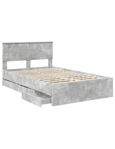 Struttura del letto con cassetto Grigio cemento 120 x 190 cm