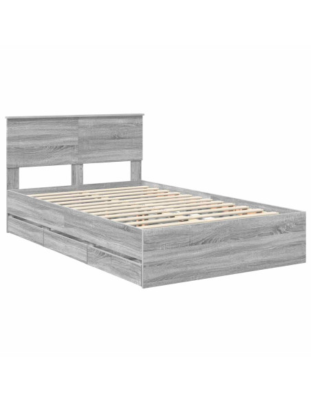 Struttura del letto con cassetto Grigio Sonoma 120 x 190 cm