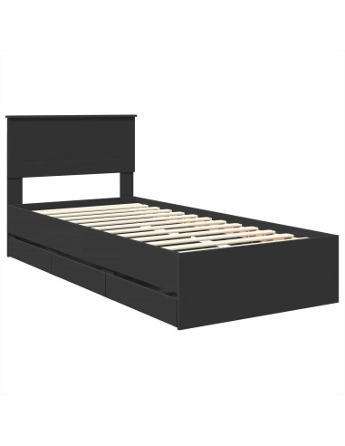 Struttura del letto Nero 100 x 200 cm Legno Ingegnerizzato