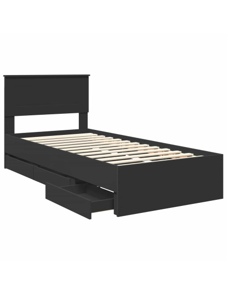 Struttura del letto Nero 100 x 200 cm Legno Ingegnerizzato