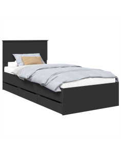 Struttura del letto Nero 90 x 190 cm Legno Ingegnerizzato 2