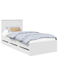 Struttura del letto Bianco 90 x 200 cm Legno Ingegnerizzato 2