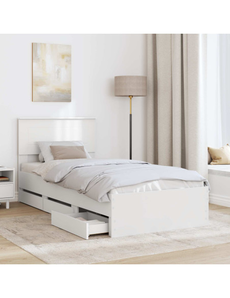 Struttura del letto Bianco 75 x 190 cm Legno Ingegnerizzato