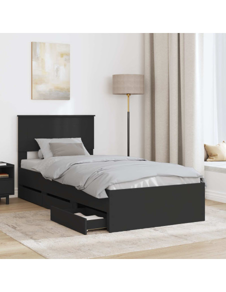Struttura del letto Nero 75 x 190 cm Legno Ingegnerizzato