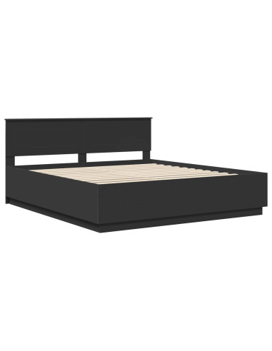 Struttura del letto Nero 200 x 200 cm Legno multistrato
