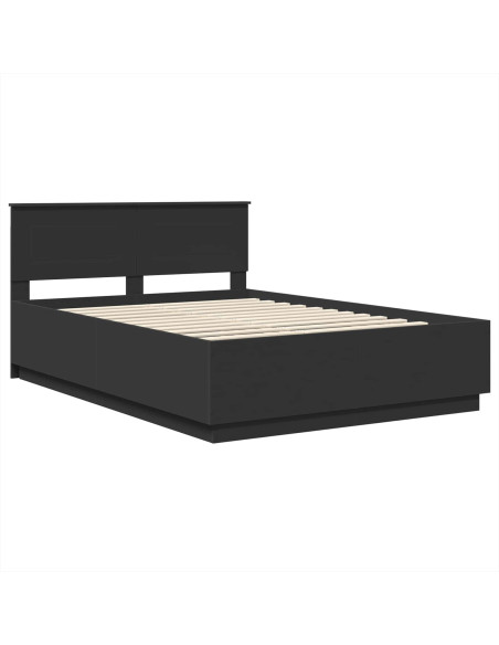 Struttura del letto Nero 150 x 200 cm Legno multistrato
