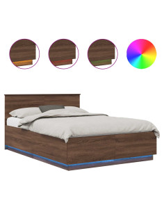 Struttura del letto con testiera Rovere Marrone 150 x 200 cm 2