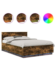 Struttura del letto Rovere fumé 140 x 200 cm Legno multistrato 2