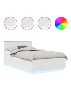 Struttura del letto Bianco 135 x 190 cm Legno multistrato 2