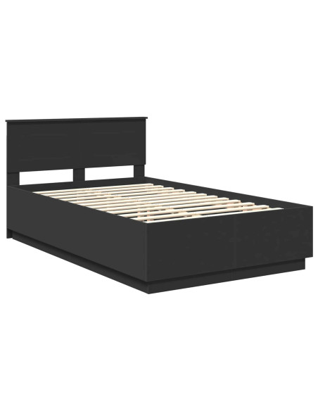 Struttura del letto Nero 120 x 190 cm Legno multistrato
