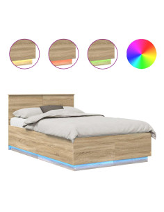 Struttura del letto con testiera Rovere Sonoma 120 x 190 cm 2