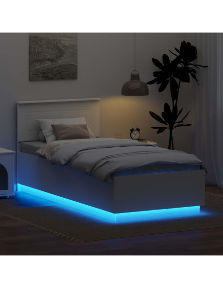 Struttura del letto Bianco 100 x 200 cm Legno multistrato