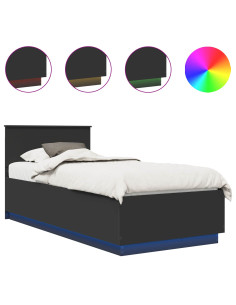 Struttura del letto Nero 100 x 200 cm Legno multistrato 2