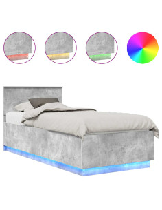 Struttura del letto con testiera Grigio cemento 100 x 200 cm 2