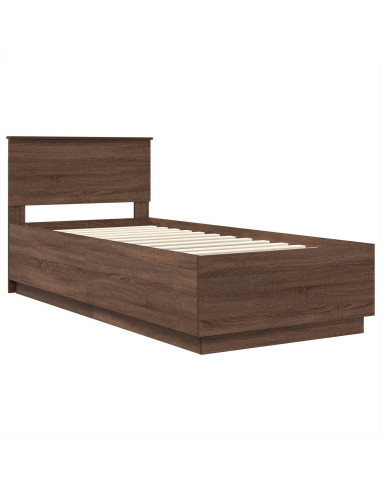 Struttura del letto con testiera Rovere Marrone 100 x 200 cm