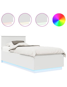 Struttura del letto Bianco 70 x 190 cm Legno multistrato 2