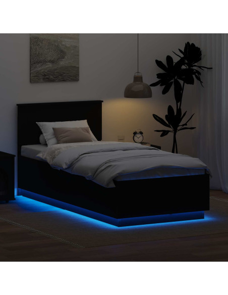 Struttura del letto Nero 70 x 190 cm Legno multistrato
