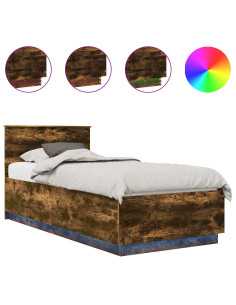 Struttura del letto Rovere fumé 70 x 190 cm Legno multistrato 2