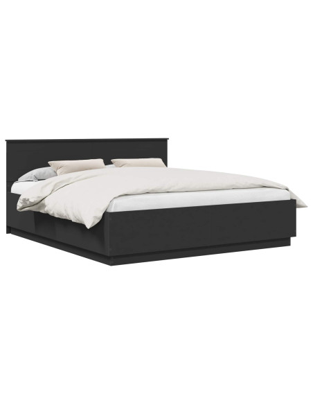 Struttura del letto Nero 200 x 200 cm Legno multistrato