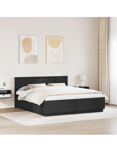 Struttura del letto Nero 200 x 200 cm Legno multistrato