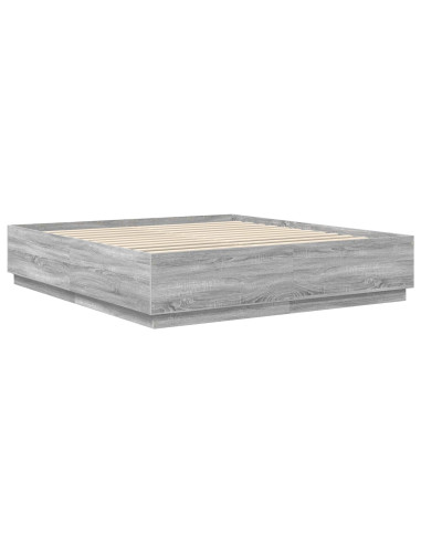 Struttura del letto con testiera Grigio Sonoma 200 x 200 cm