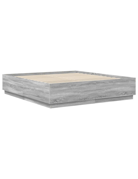Struttura del letto con testiera Grigio Sonoma 200 x 200 cm