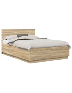 Struttura del letto con testiera Rovere Sonoma 150 x 200 cm 2