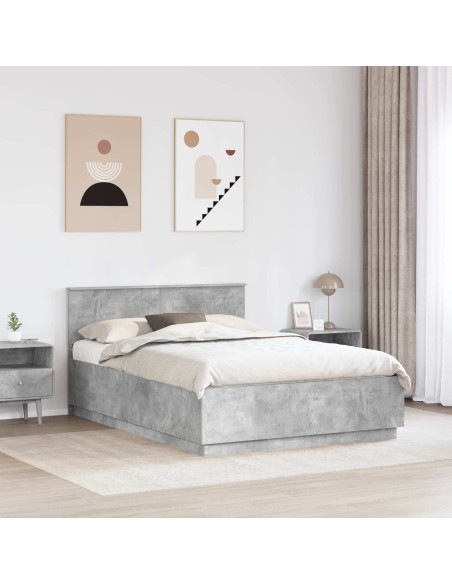 Struttura del letto con testiera Grigio cemento 150 x 200 cm