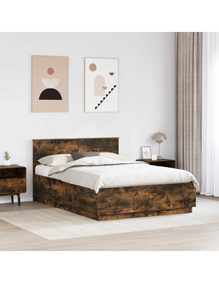 Struttura del letto Rovere fumé 150 x 200 cm Legno multistrato