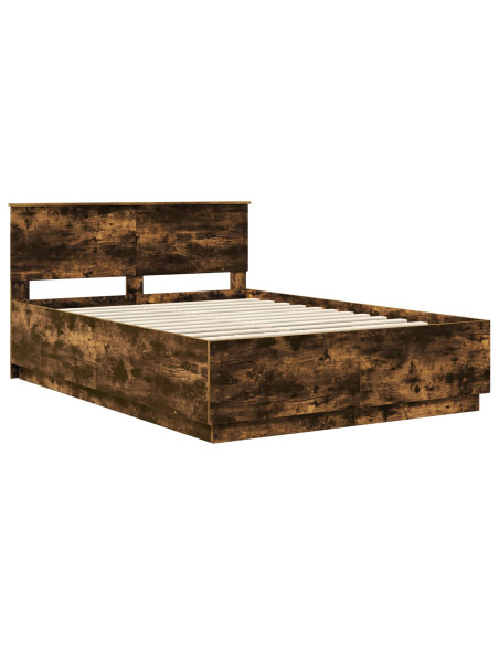 Struttura del letto Rovere fumé 150 x 200 cm Legno multistrato