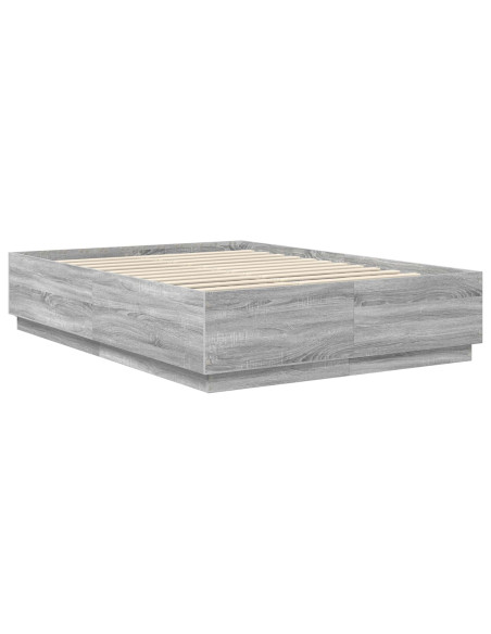 Struttura del letto con testiera Grigio Sonoma 140 x 190 cm