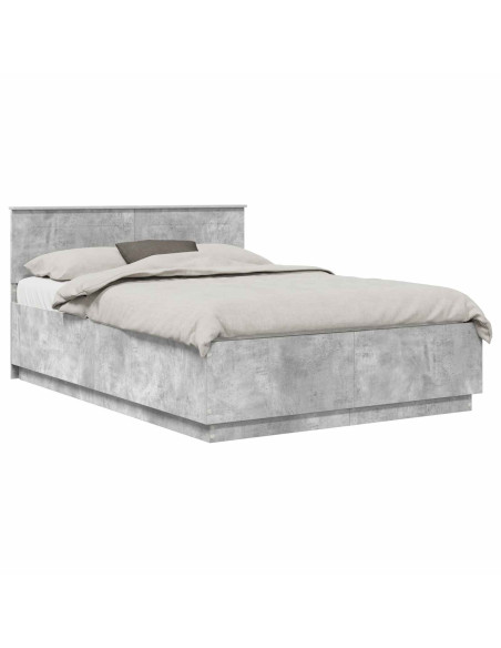 Struttura del letto con testiera Grigio cemento 140 x 200 cm