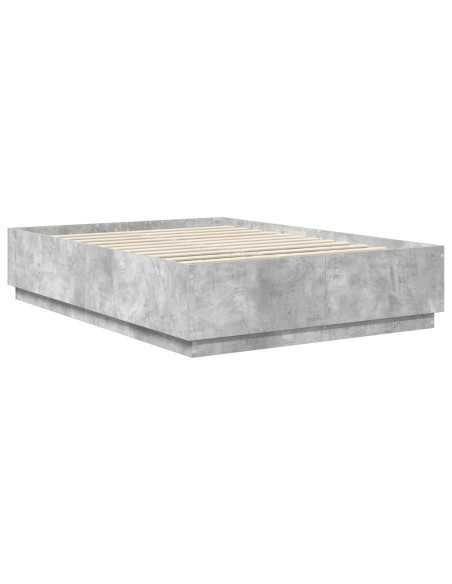 Struttura del letto con testiera Grigio cemento 140 x 200 cm