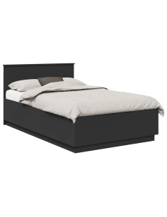 Struttura del letto Nero 135 x 190 cm Legno multistrato 2