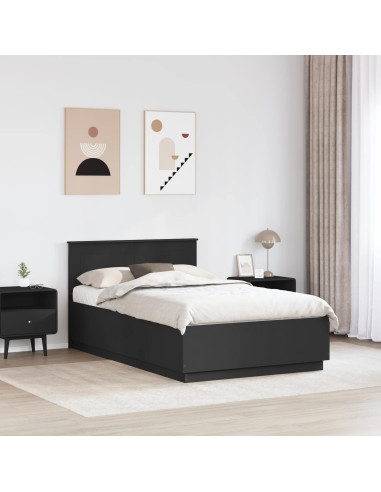 Struttura del letto Nero 135 x 190 cm Legno multistrato