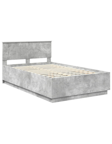 Struttura del letto con testiera Grigio cemento 135 x 190 cm