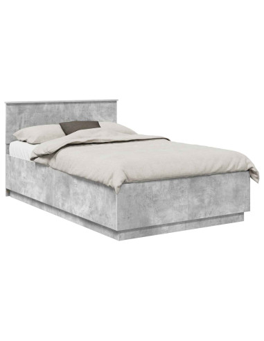 Struttura del letto con testiera Grigio cemento 120 x 190 cm