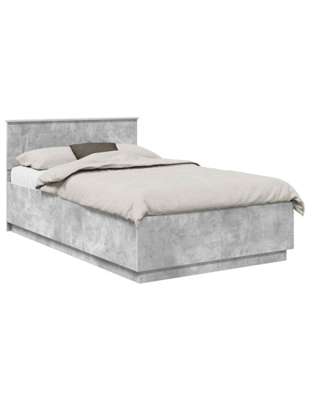 Struttura del letto con testiera Grigio cemento 120 x 190 cm