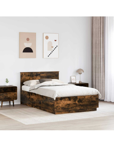 Struttura del letto Rovere fumé 120 x 190 cm Legno multistrato